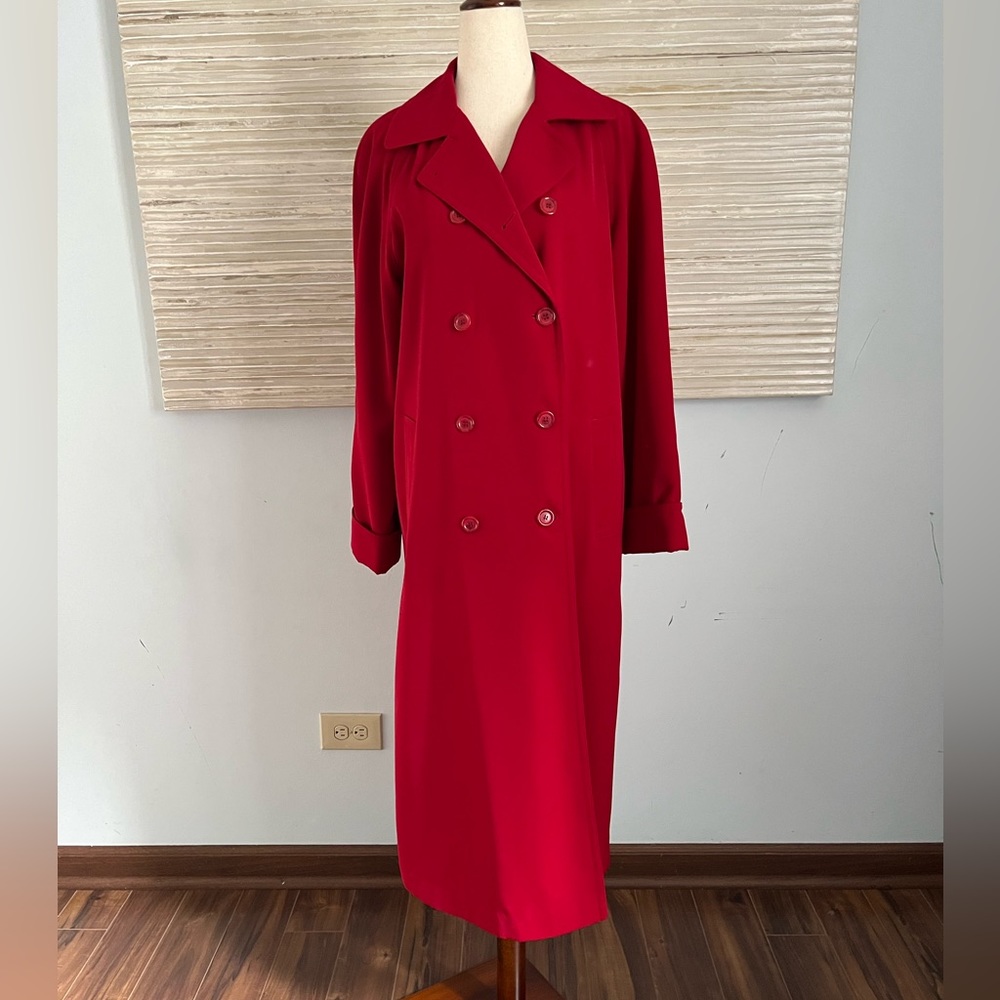 Gallery Red Trench coat size 6P - Picture 8 of 13